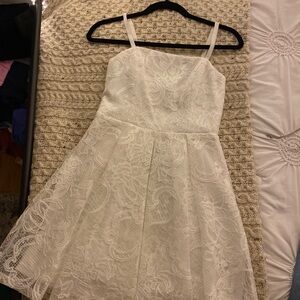 White lace mini dress